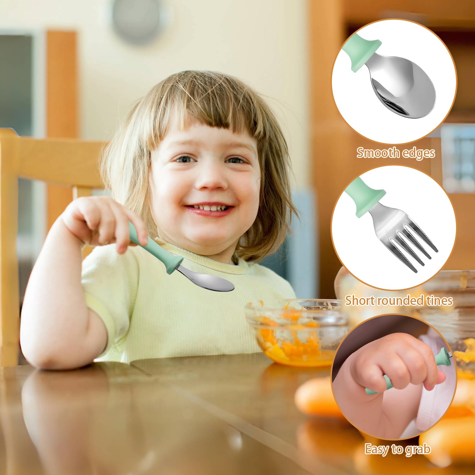 Approx 5.4 x 1.2 inch toddler utensils