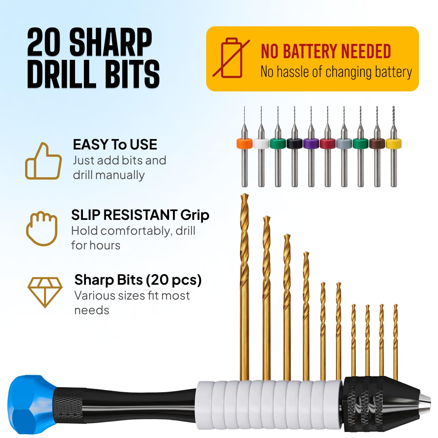 HSS micro mini drill bits and PCB bits included in the set