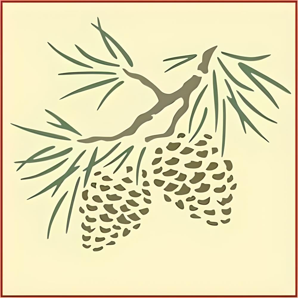 Reusable 10 mil Mylar pine cone stencil for crafts