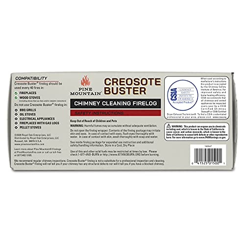 pine mountain firelog for chimney safety 3-5lb brown