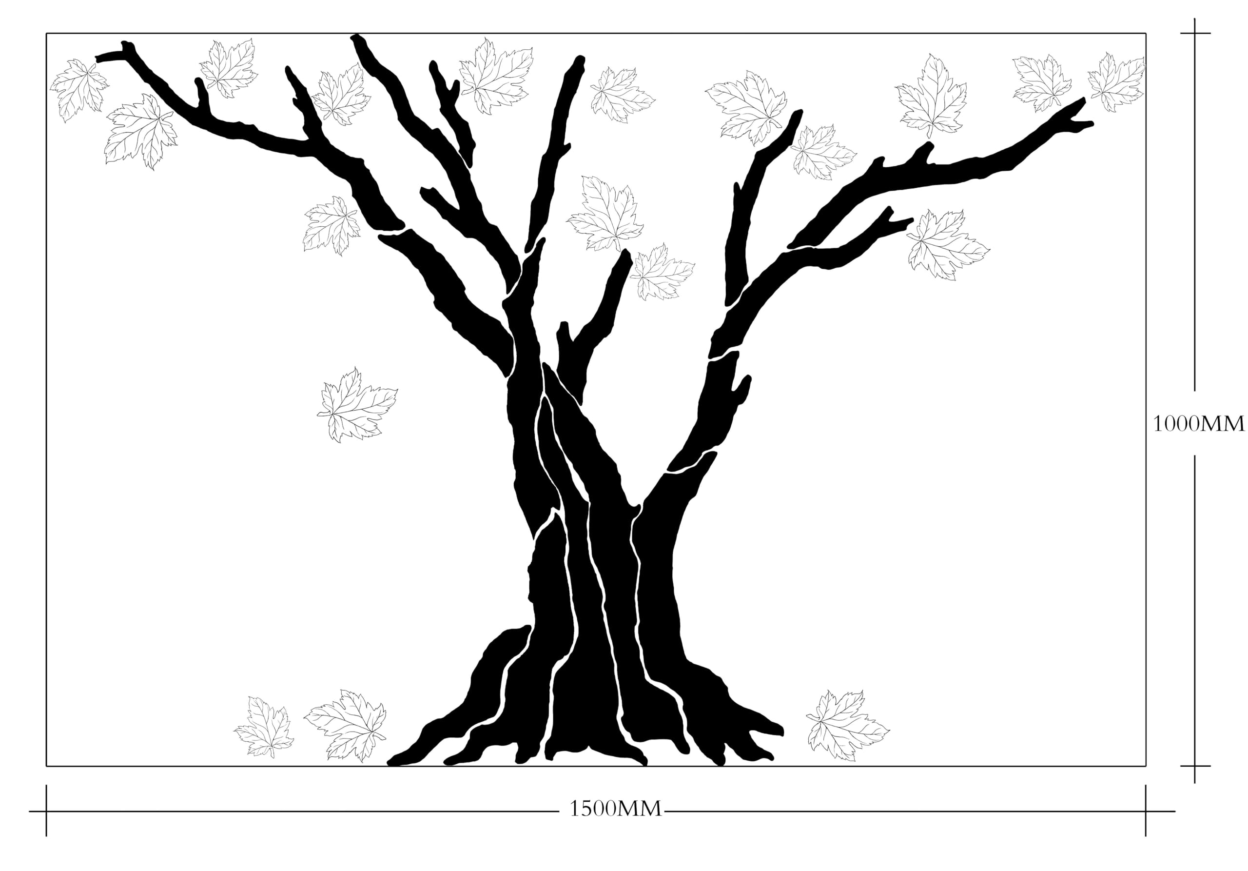 3D maple tree wall decor handcrafted from pine wood