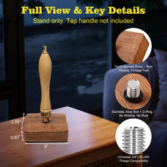 Pine wood beer barrel handle display with anti-slip pads
