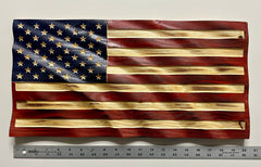 Pine wood flag wall decor with hanging bracket
