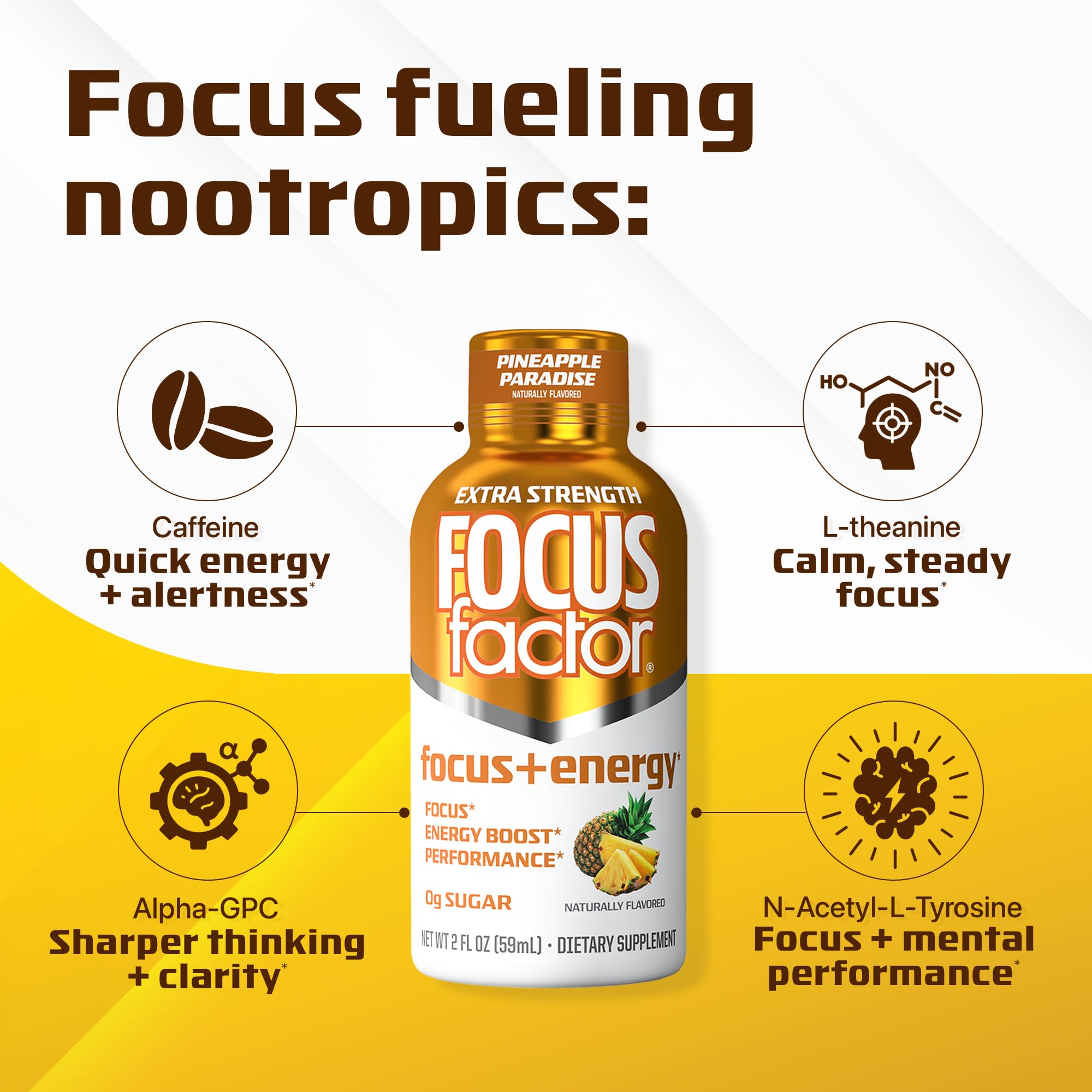 Pineapple Paradise flavor Focus Factor energy shots