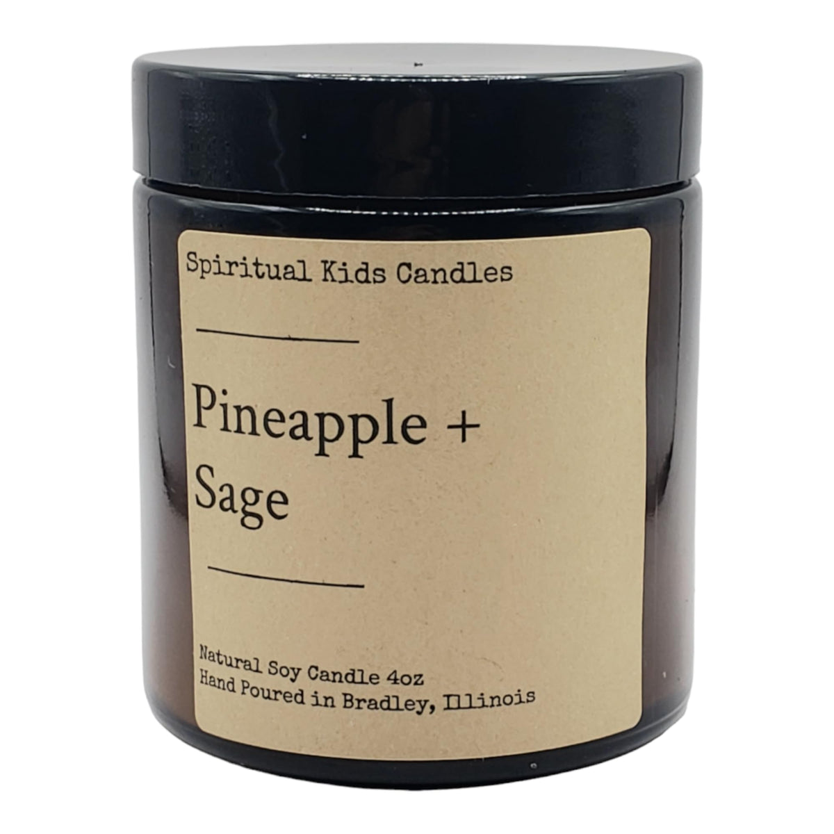 Pineapple & Sage Soy Candle 4oz glass jar