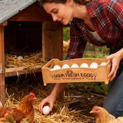 pinewood rustic farmhouse egg box countertop