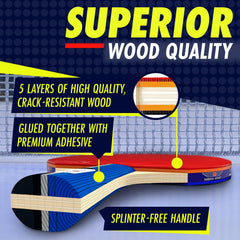 Six ping pong balls included in set