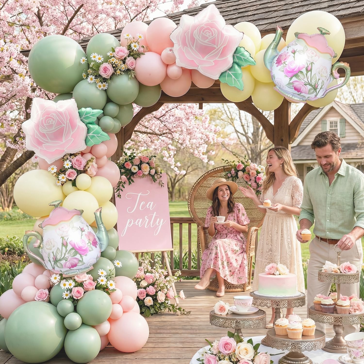 Pink 18in balloons part of Let’s Partea Decor tea party set