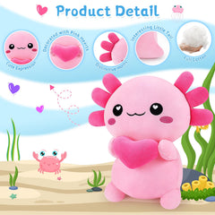 Axolotl stuffed animal Achwishap 14 inch kid friendly