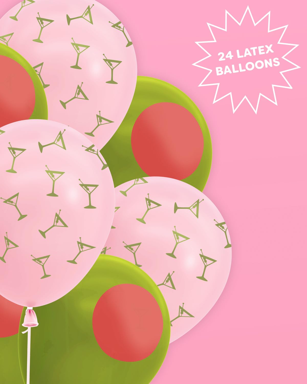 martini olive design latex balloons 12 inch