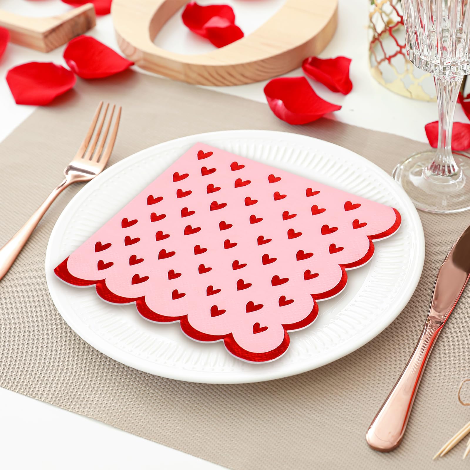 Romantic table decor for Valentine celebrations and weddings