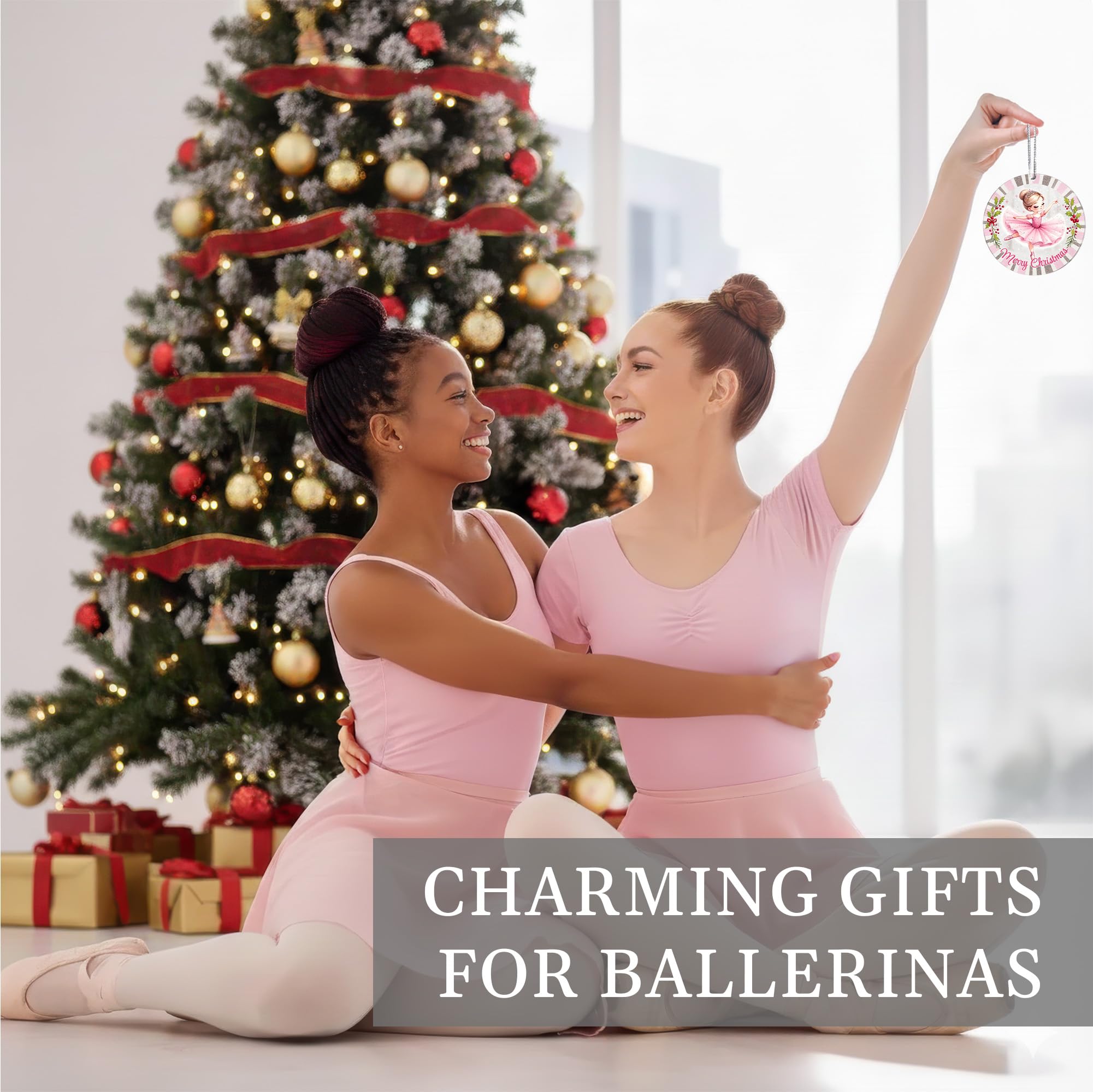 Ballerina ornament product packaging pink