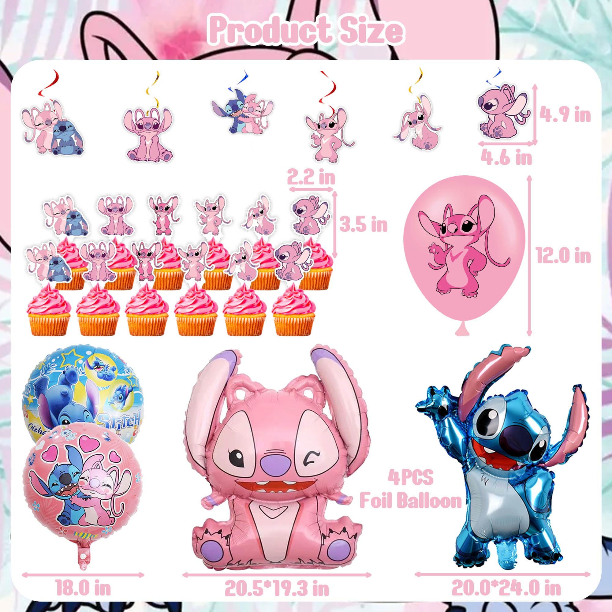 Pink Birthday Party Decorations toppers and hanging swirls kit