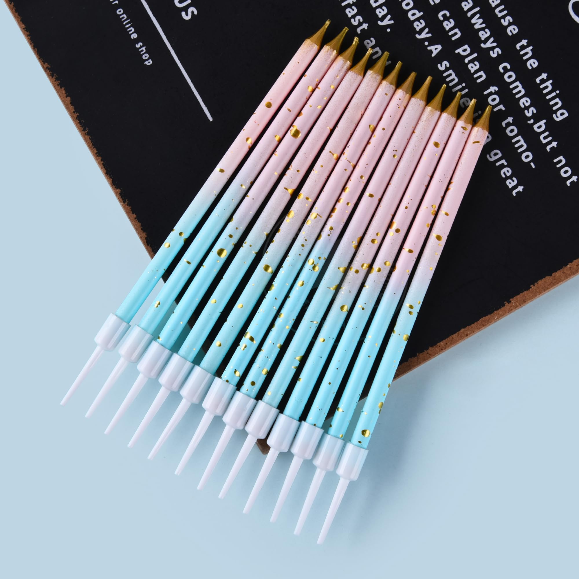 pink blue gold tipped cake candles by PHD CAKE