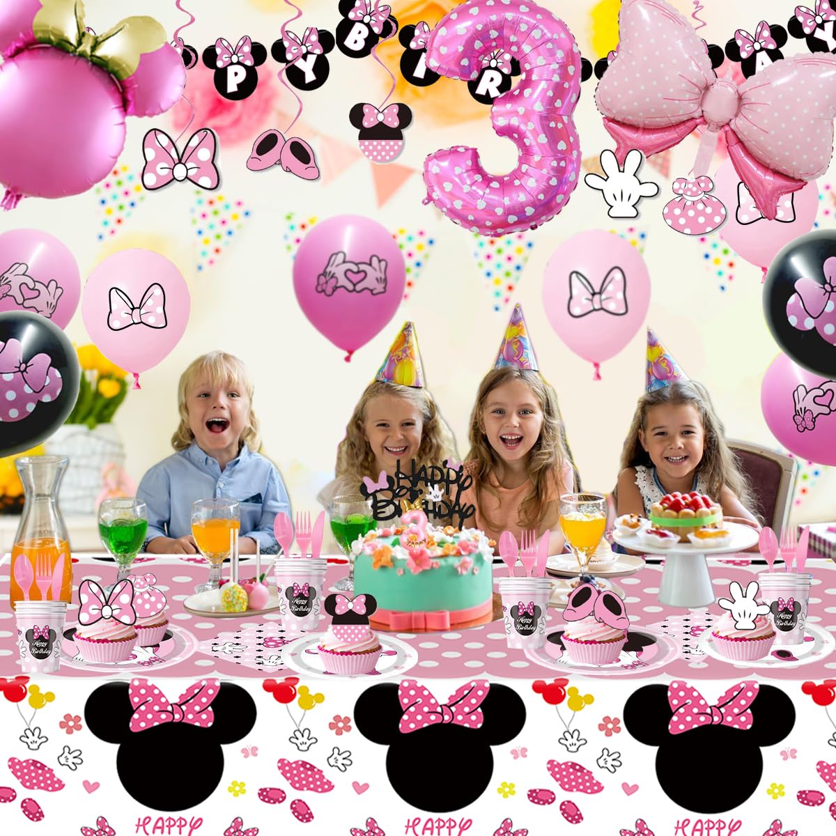 Pink bow balloon for girls birthday party