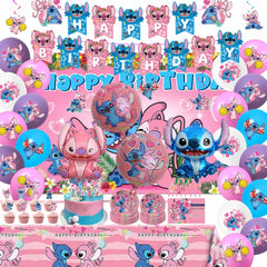 Banner from Pink Cartoon Themed Birthday Decorations Set