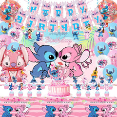 pink cartoon theme backdrop for birthday party decor