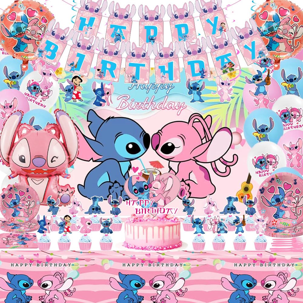 Pink cartoon theme backdrop with angel design