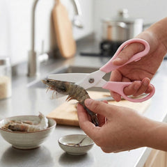 pink handled ceramic kitchen shears