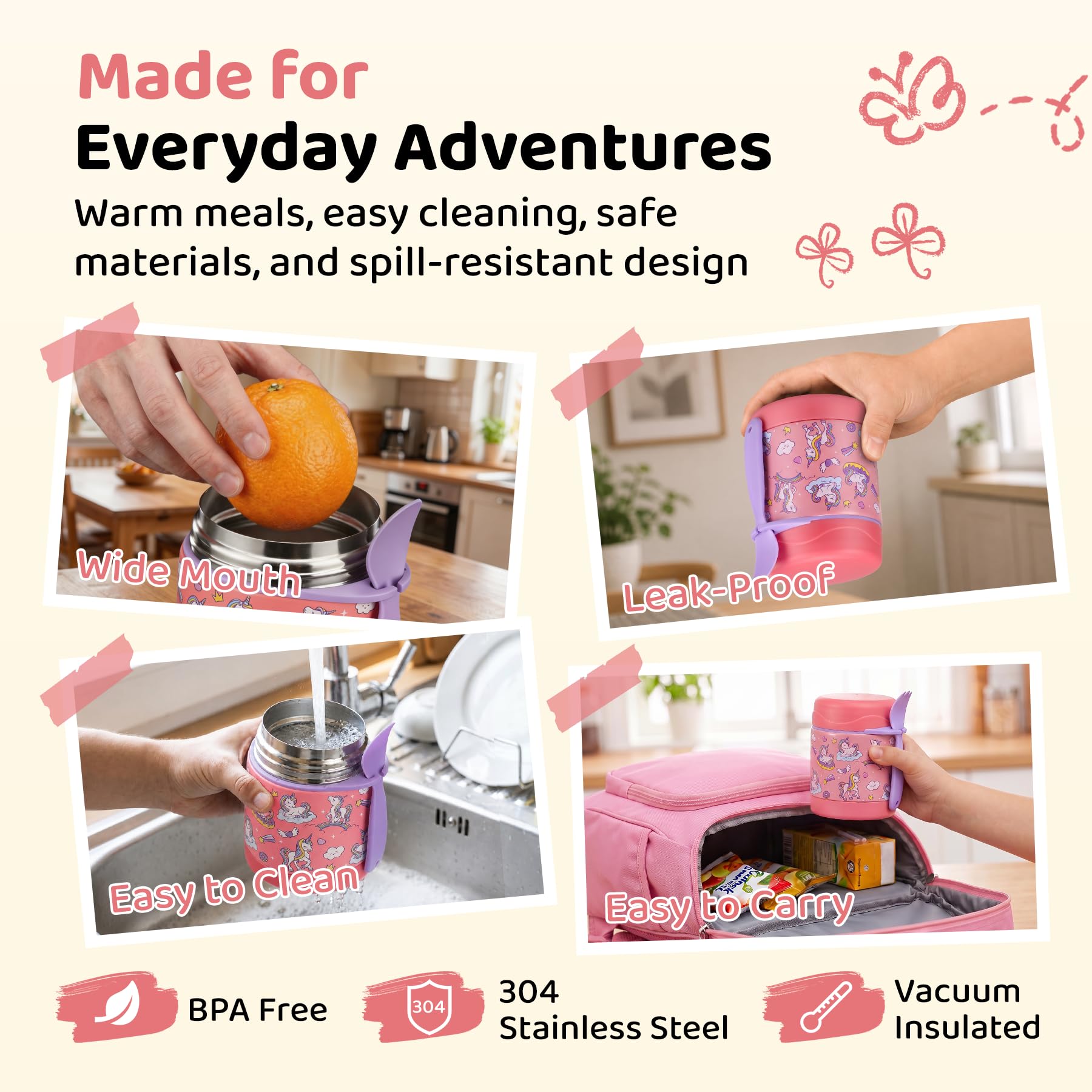 pink-cute-horse thermo jar product packaging
