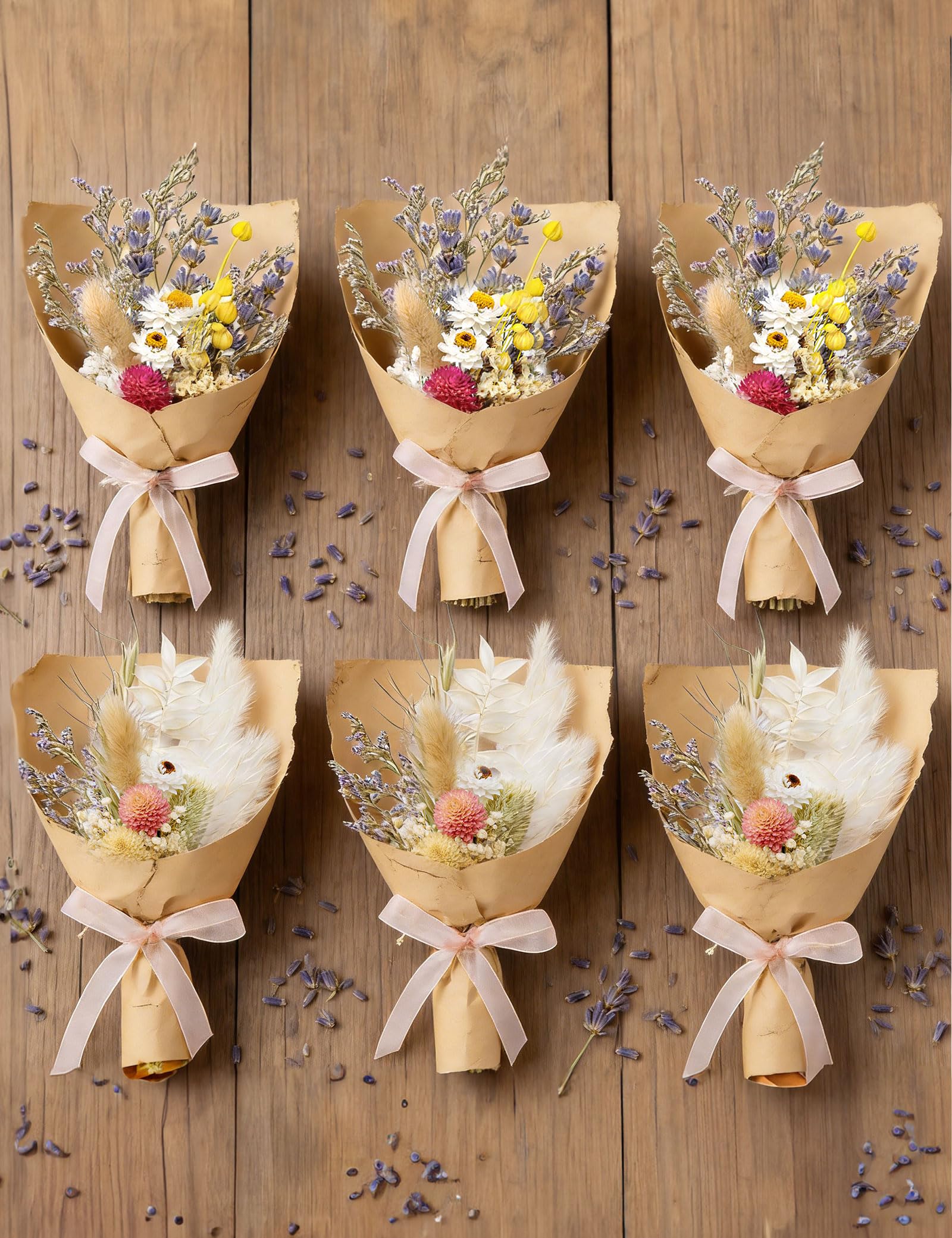 Delicate dried bouquet stems fragile and sealed packaging