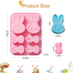 Each mold has 6 cavities for 12 bunny shapes
