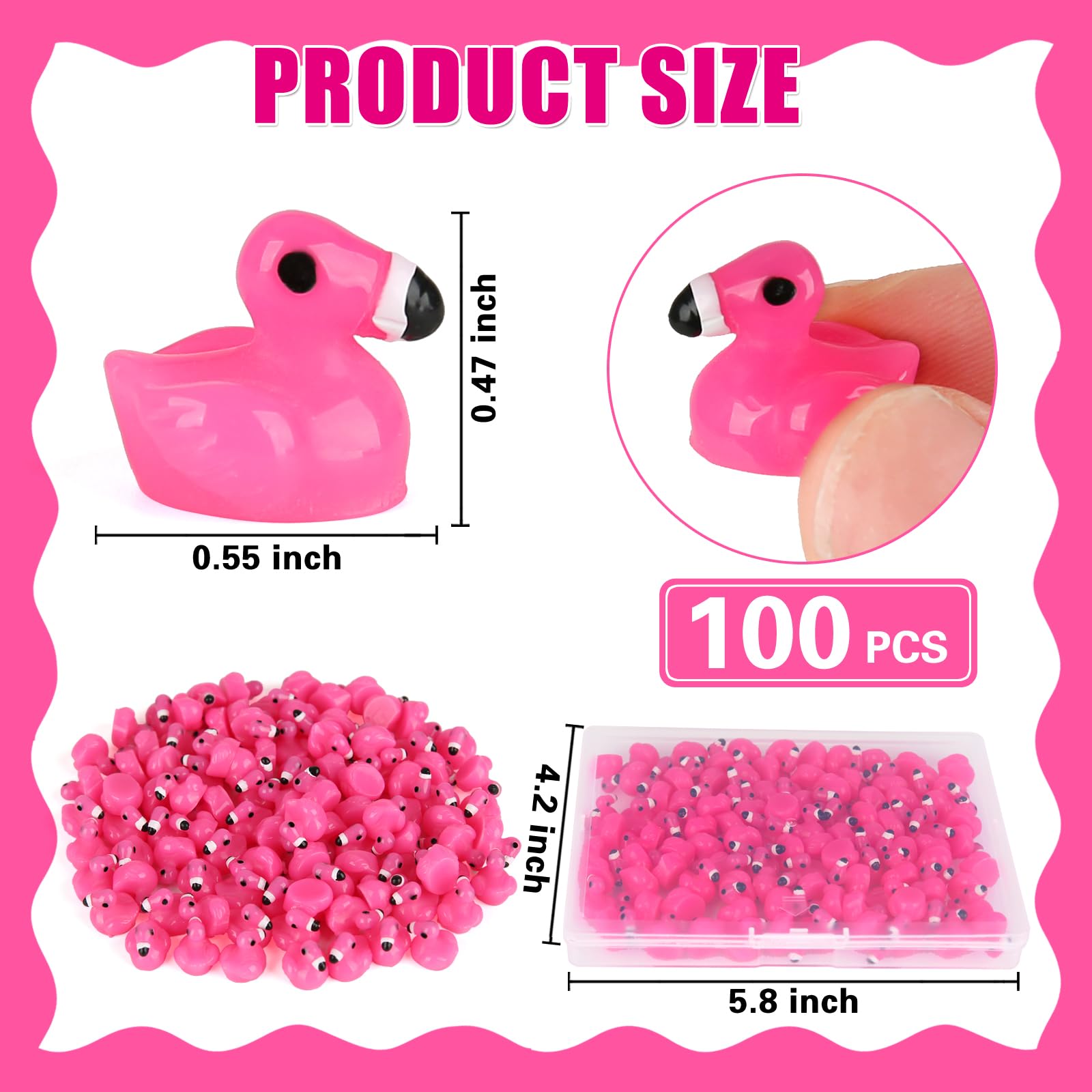 Rose red flamingo resin duck figurines for crafts