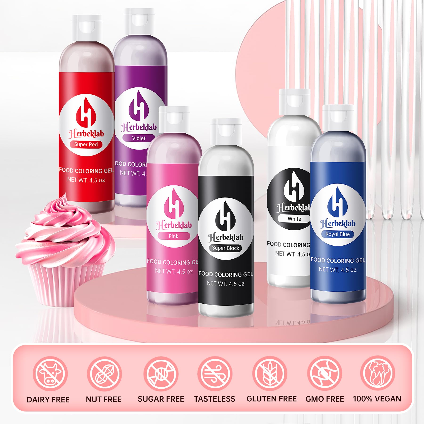 Large 4.5 oz pink gel food coloring for fondant and frosting