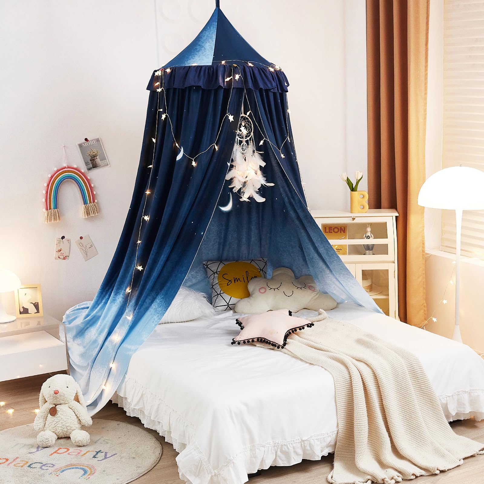 Kertnic decor princess canopy for girls room decoration