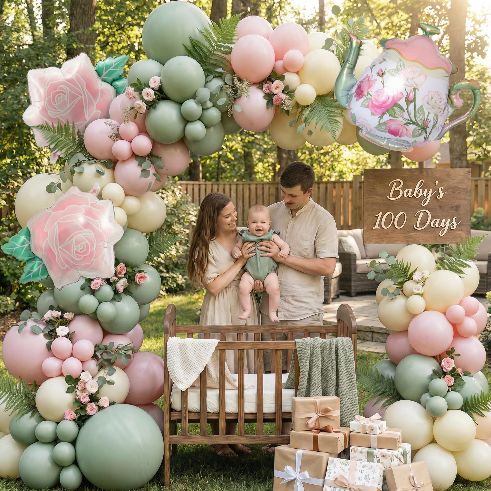 5in balloons in pink green yellow for Let’s Partea Decor kit