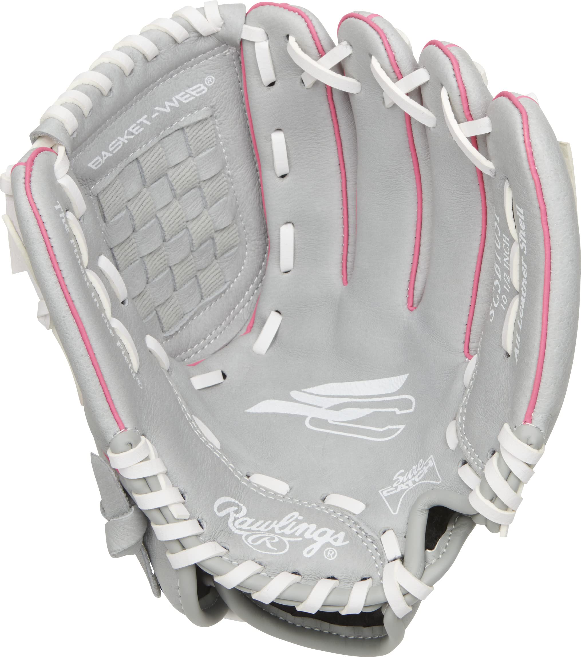 All leather shell lightweight youth softball glove with 10.5 inch size