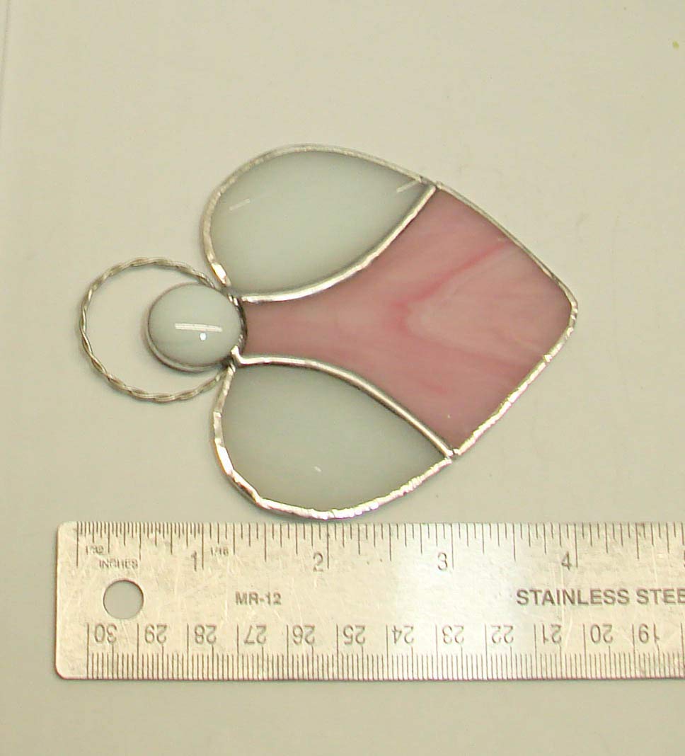 Unique handmade stained glass angel ornament