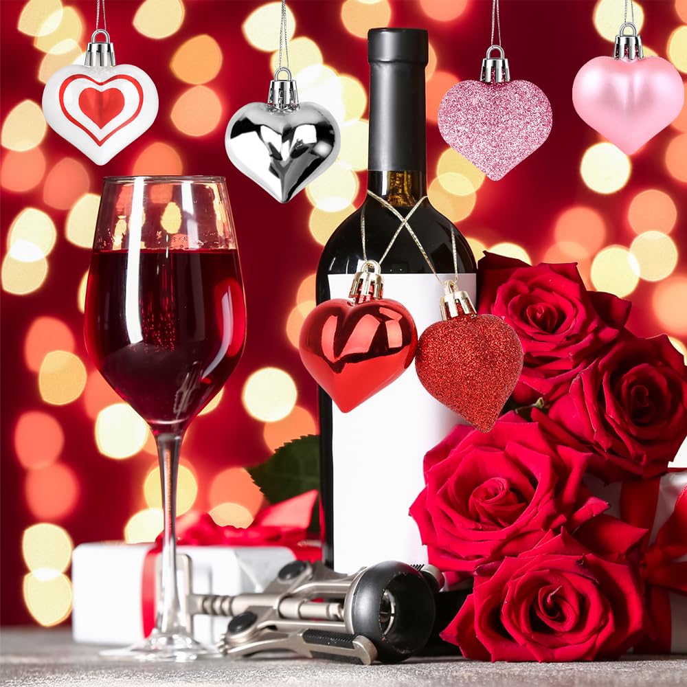 Pink heart ornaments decorative pieces