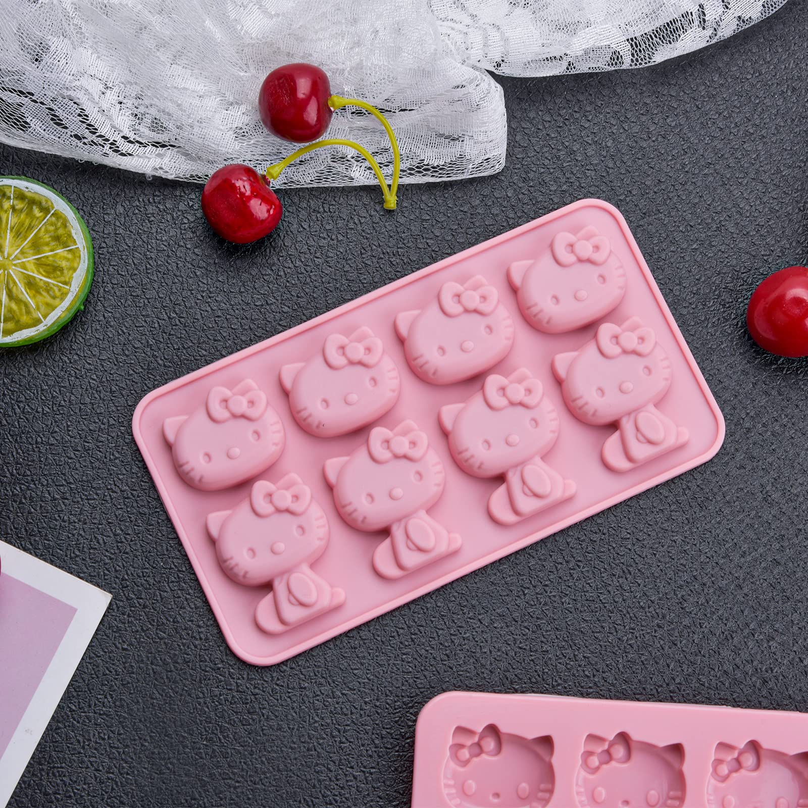 2 pack Hello Kitty silicone molds food grade