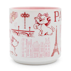 Marie with Paris landmarks allover print on ceramic mug