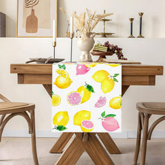 Pink lemon party decor table runner for birthdays