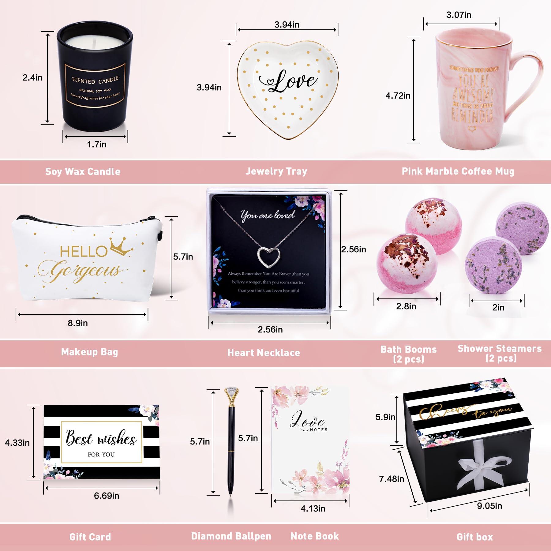 Pink marble ceramic coffee mug included in Jumway gift basket