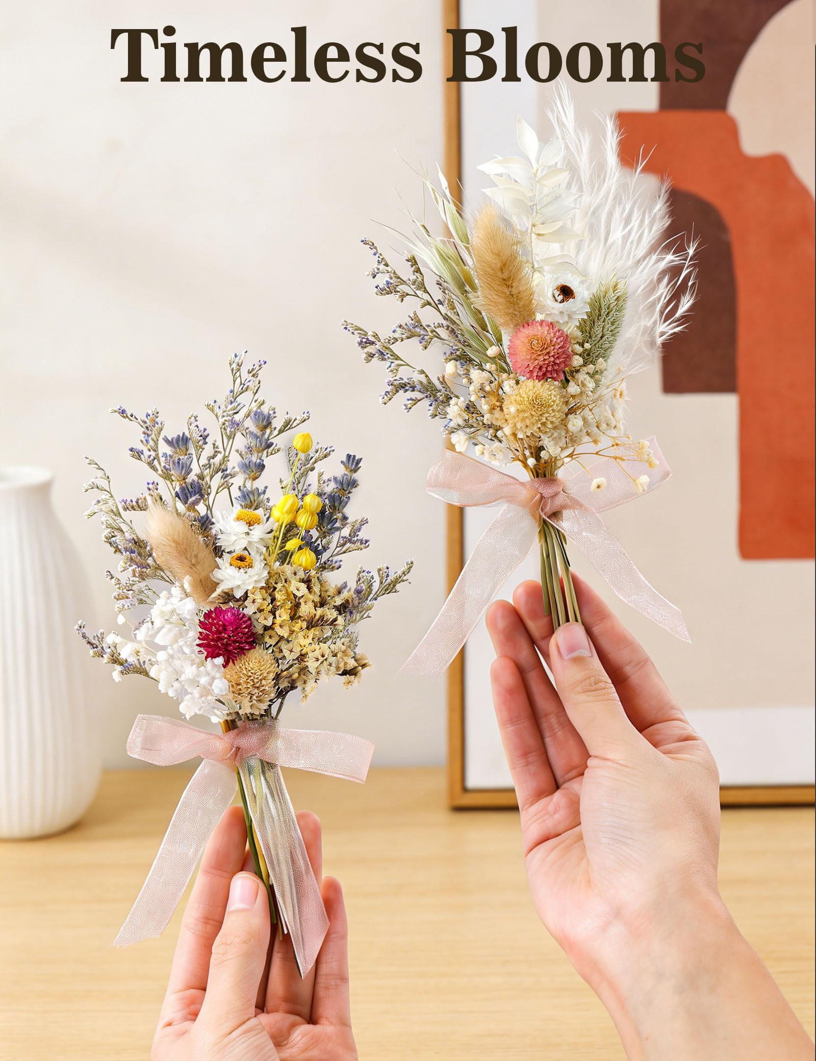 Complete Set of Six Mini Bouquets pink tones for cake table decor