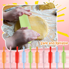 Pink mini rolling pin for kids size 9 inch