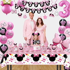 Pink Mouse themed hanging swirls for party