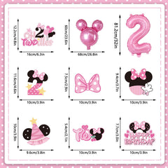 pink mouse birthday tableware 108pcs plates napkins cups