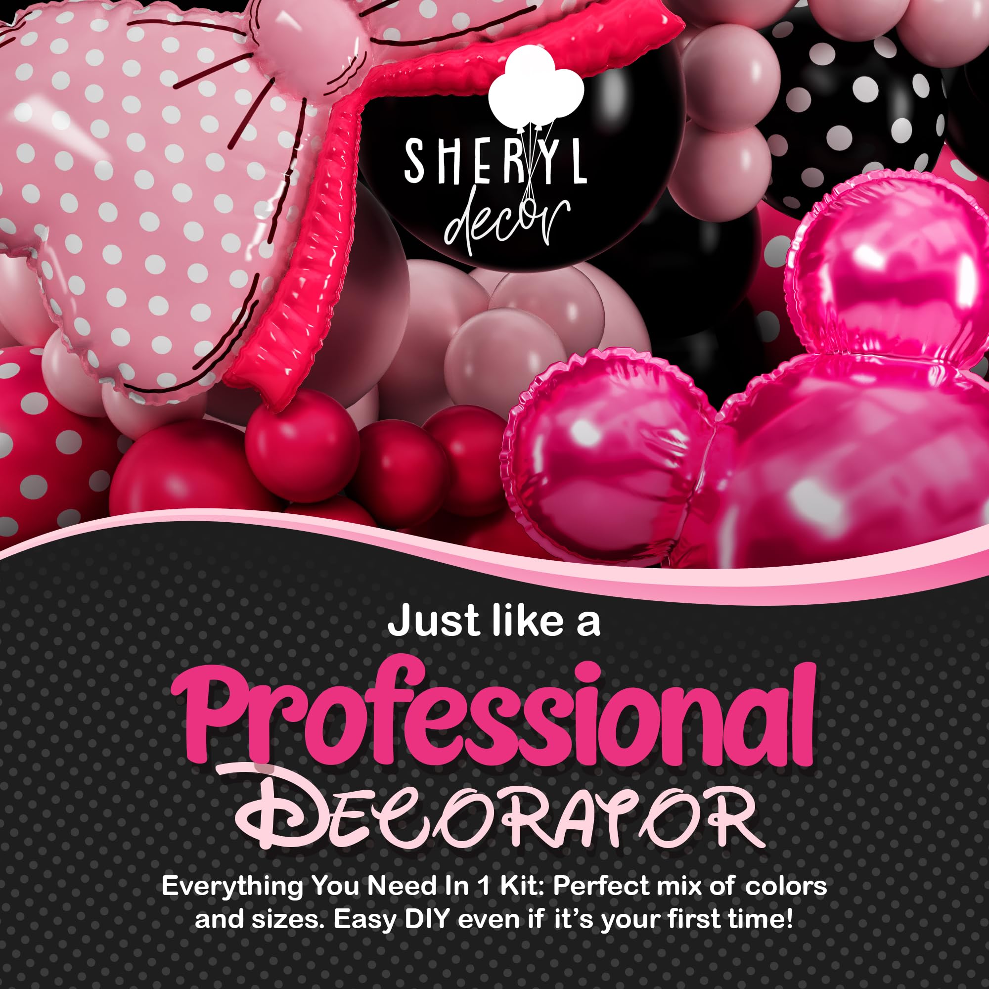 Pink polka-dot balloons image