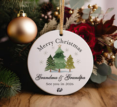 Pink Posies and Pearls ceramic ornament gift ready presentation