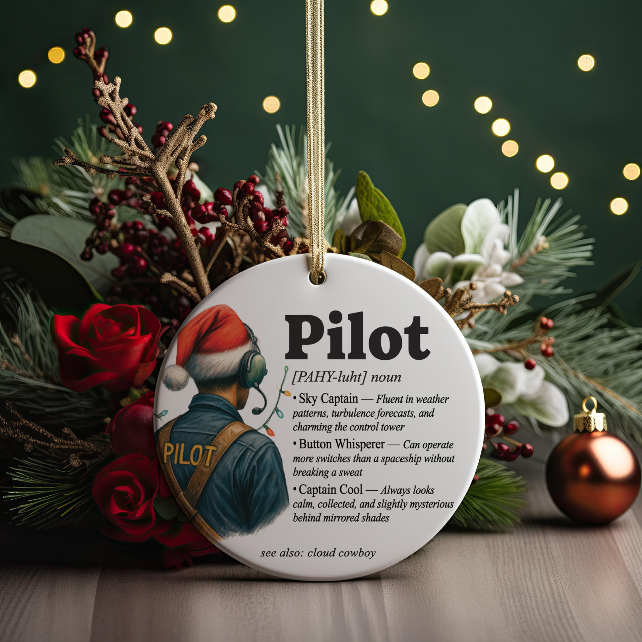 Aviation humor keepsake pilot ornament for aviation enthusiasts