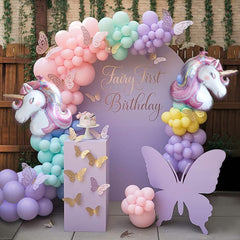 Pink purple unicorn balloons for girls party decor