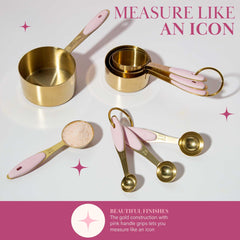 Pink silicone inset handle on Paris Hilton measuring cups