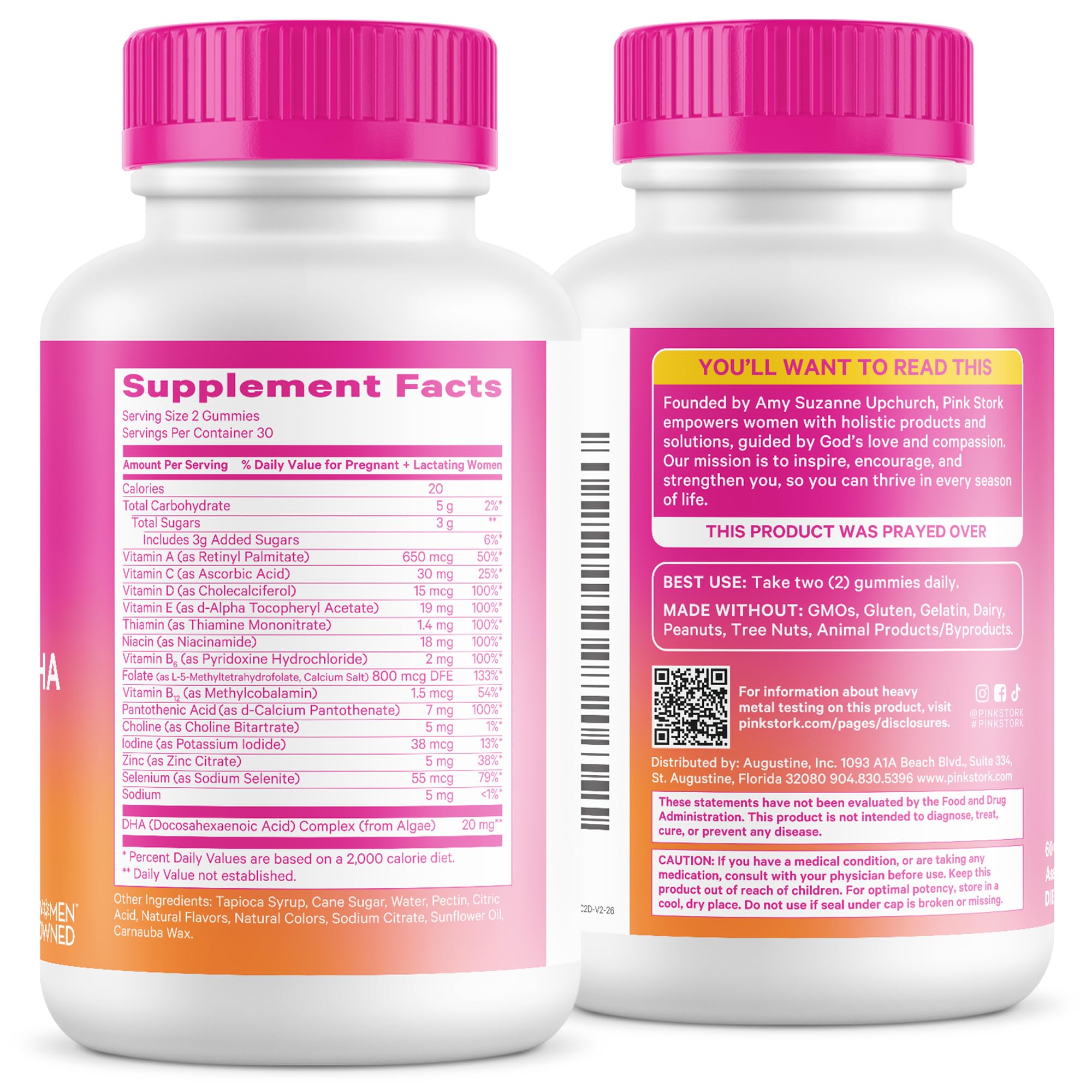 Folate DHA B6 prenatal gummies branding
