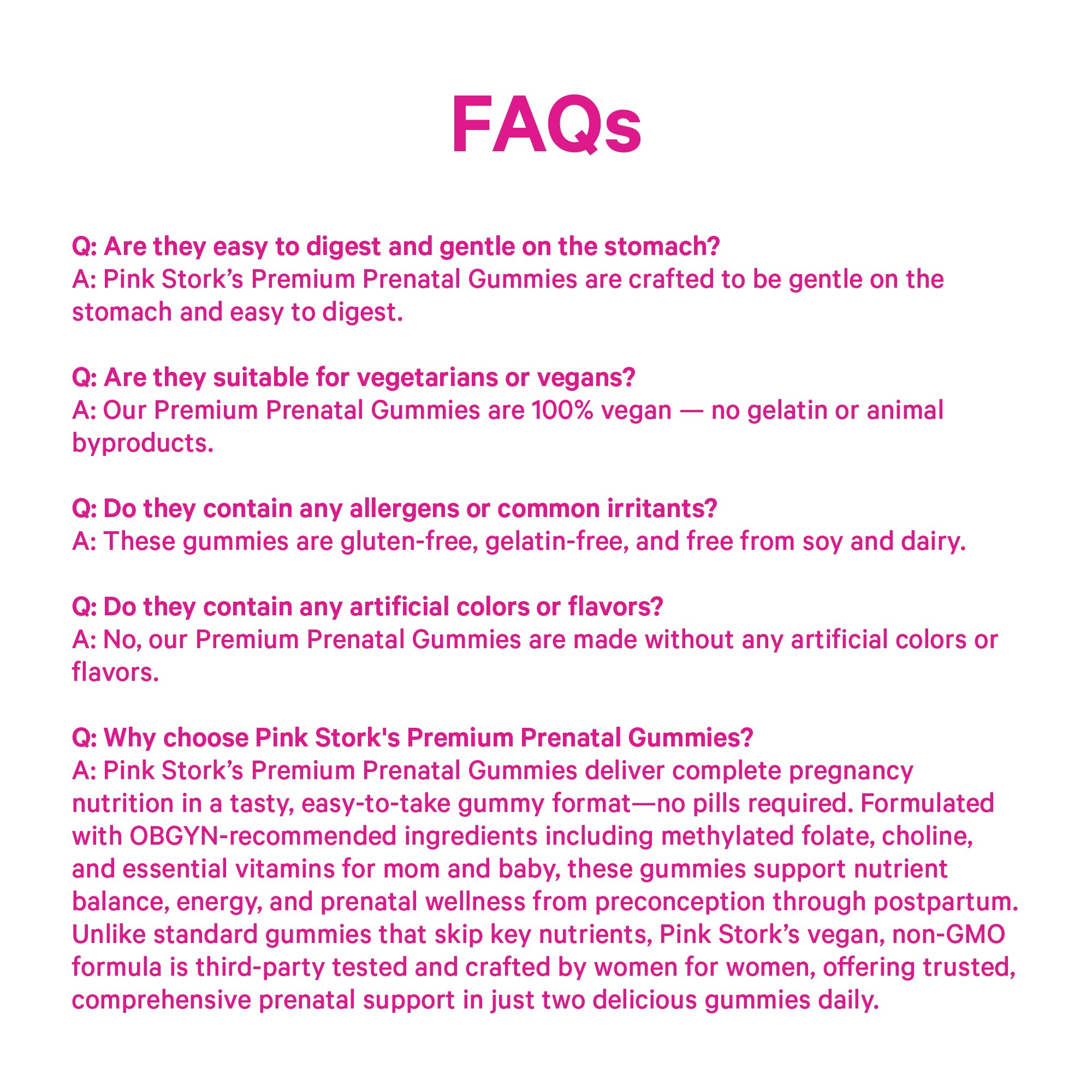 Only 3 g added sugar per serving Pink Stork prenatal gummies