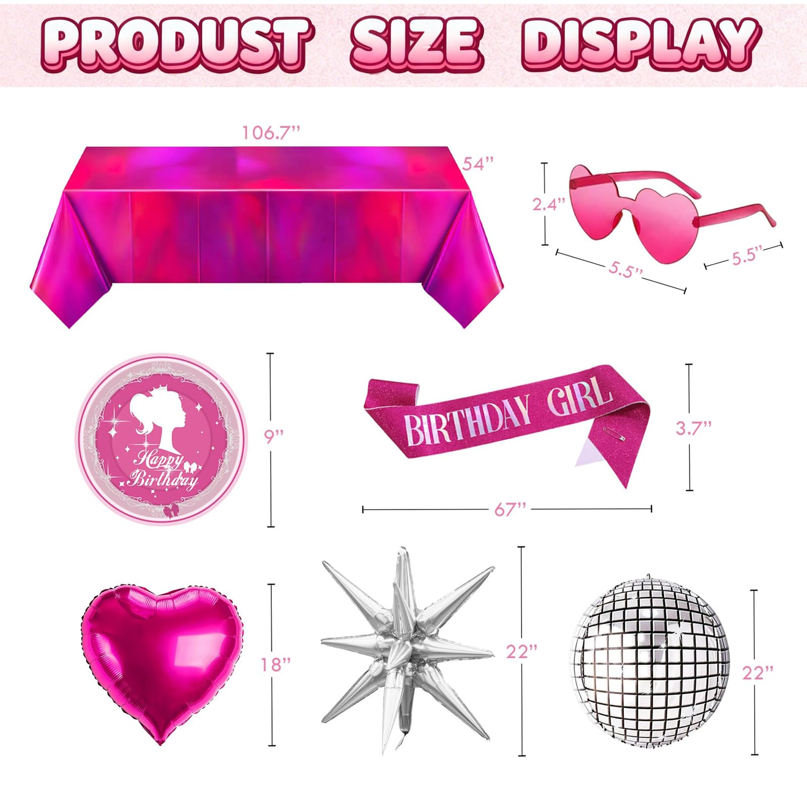 Pink tiara and sash with party accessories