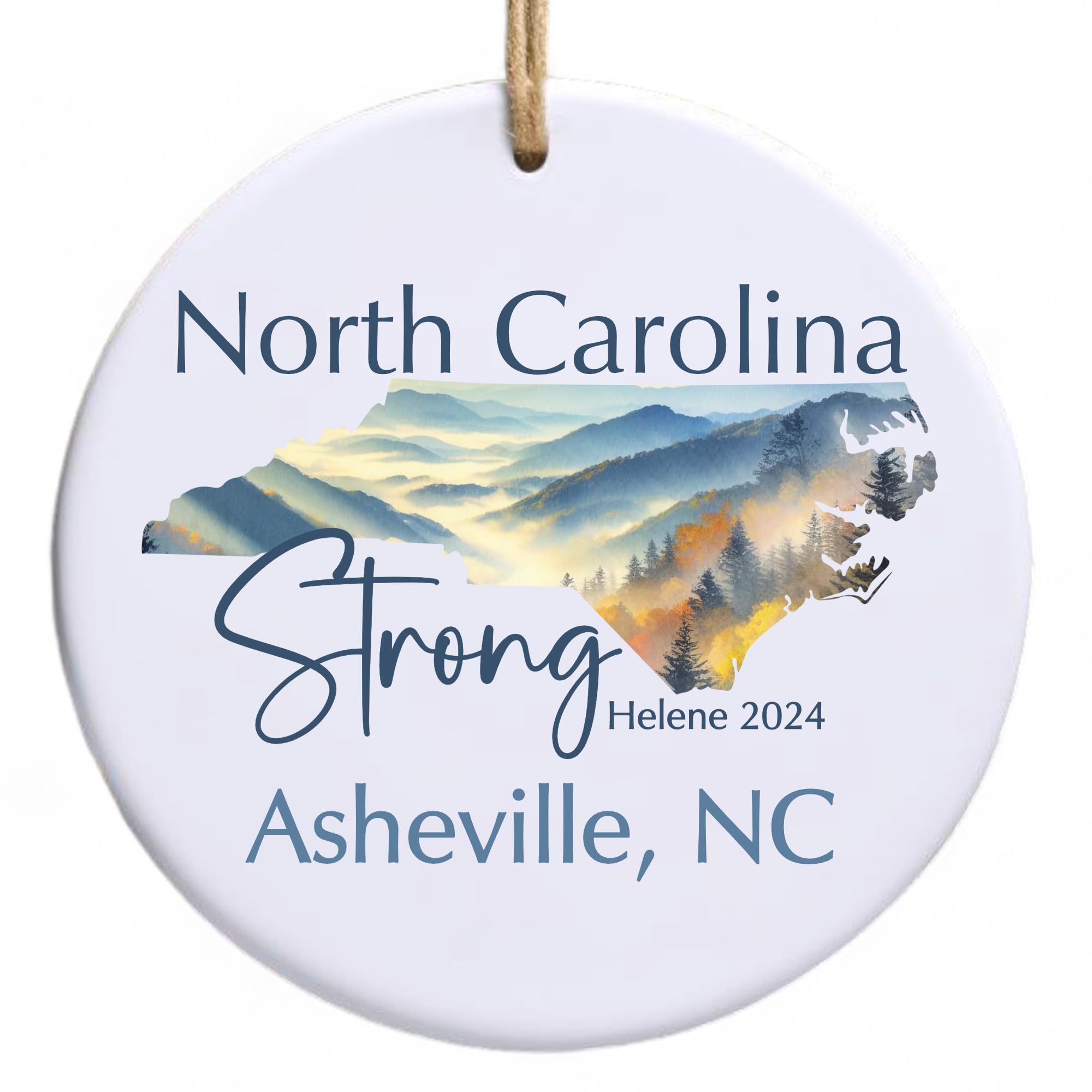 PinkCloverUSA North Carolina Strong Custom Ceramic Ornament single sided print